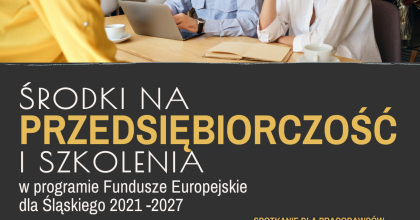 Zaproszenie na spotkanie „Środki na przedsiębiorczość i szkolenia w programie Fundusze Europejskie dla Śląskiego 2021 -2027”