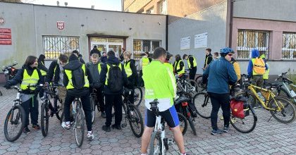Wycieczka rowerowa uczniów Centrum Kształcenia Zawodowego i Ustawicznego w Będzinie