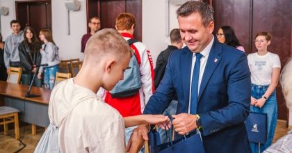 Międzynarodowa wymiana młodzieży.Uczniowie z Niemiec z wizytą w Starostwie Powiatowym w Będzinie