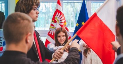 Uroczyste pasowanie pierwszoklasistów w CKZiU w Będzinie 
