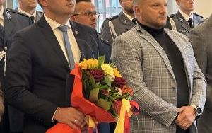 Starosta Będziski i Naczelnik Wydział Zarządzania Bezpieczństwem witają nowego komendanta